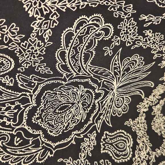 THEORY Mitrana Georgette Wide Leg Pant ~ 100% Silk Navy Blue Paisley Print Large - Picture 12 of 15